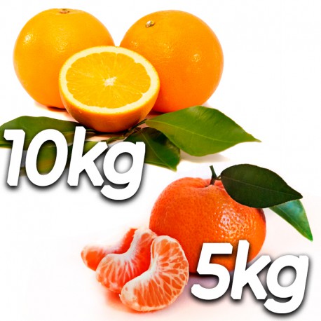 Pack 15kg naranjas y mandarinas - Navel Powel y Gold Nugget